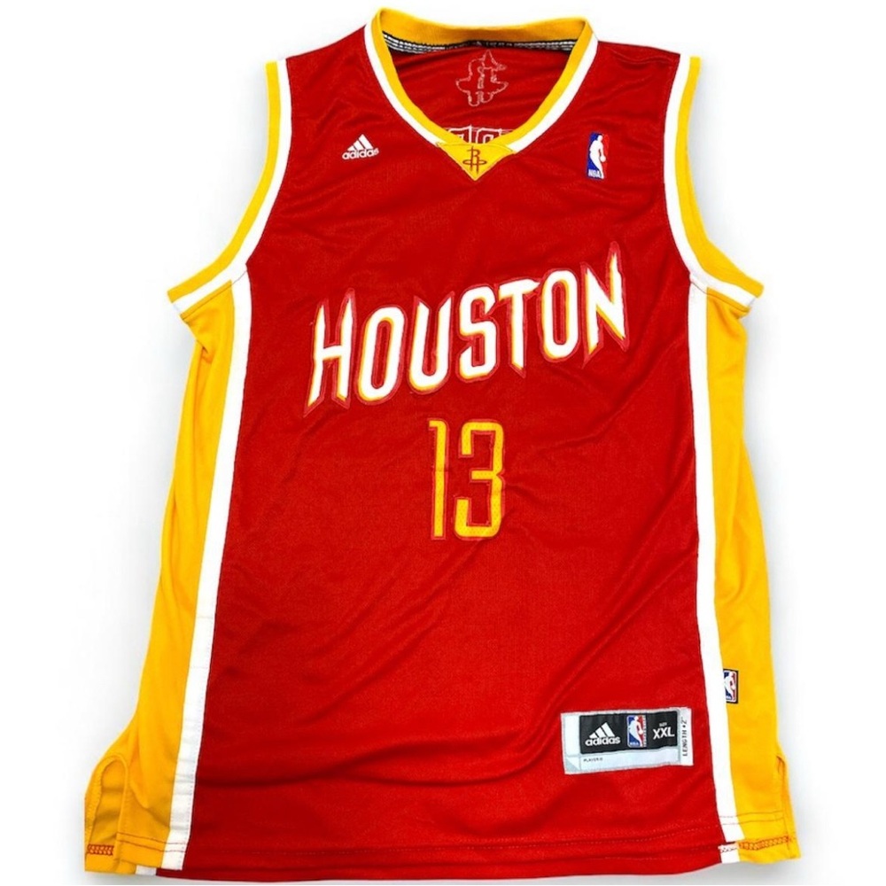 Adidas Houston Basketball Jersey - Red and Yellow